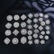 MEEDOZ 36 Pieces Crystal Rhinestone Flower Brooches for DIY Craft Party (Silver 36pcs)